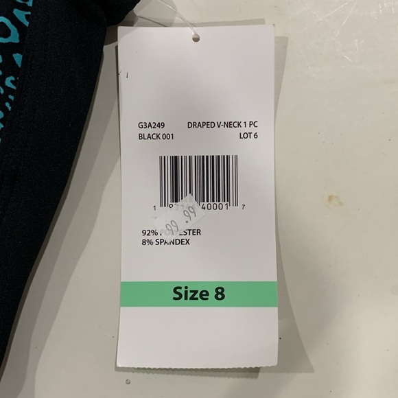 Gabar Twist Bra One Piece Swimsuit - Aqua Animal size 8 - Picture 5 of 6